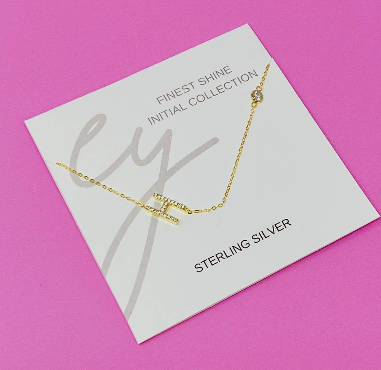 Finest Shine Initial Sterling Silver Necklace