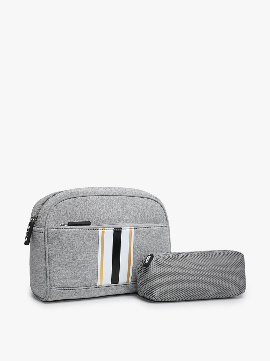 Neoprene Striped Cosmetic Bag