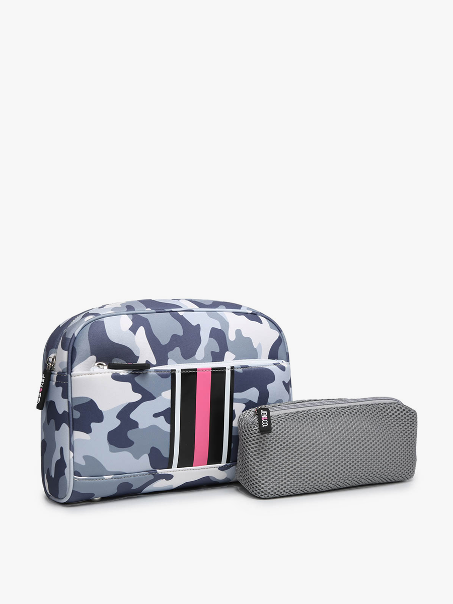 Neoprene Striped Cosmetic Bag