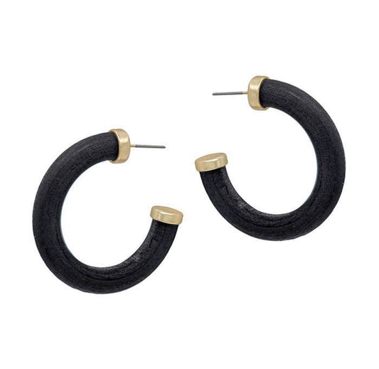 Black wood hoops