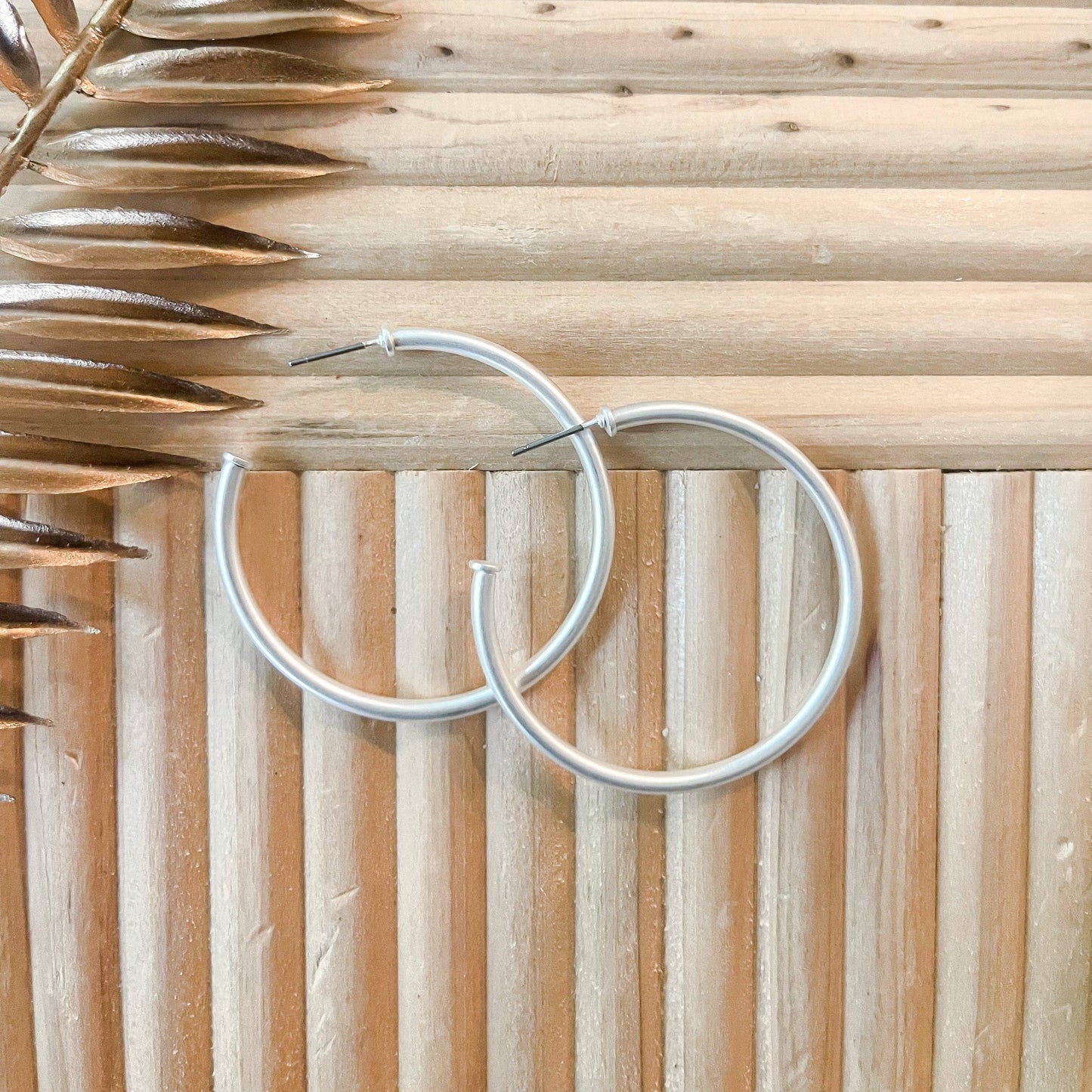 Mini Matte Silver Skinny Hoop