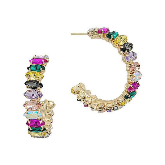 Multi Rhinestone Hoops