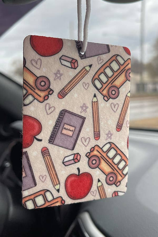 Teacher Apple And Bus Air Freshener: Vanilla Cupcake