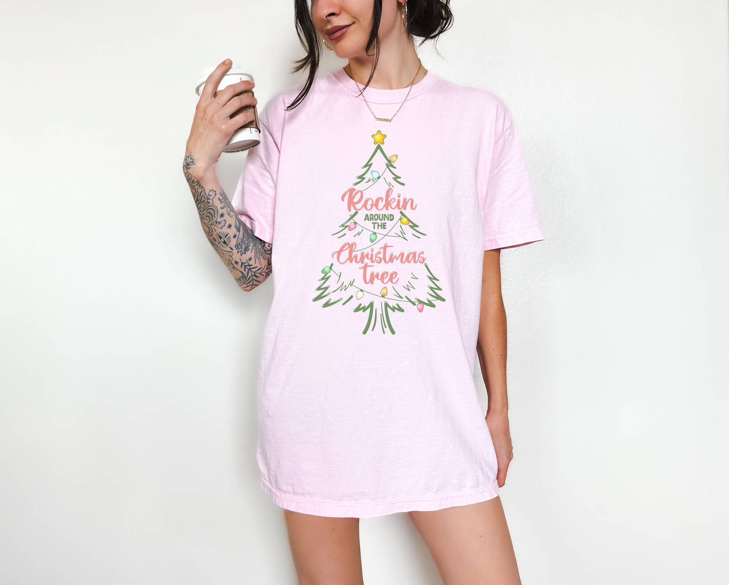 Rockin around the Christmas Tree Tee (Ivory)